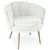 Sillón moderno de terciopelo blanco con forma redondeada