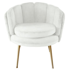 Fauteuil arrondi Brenda Velours Blanc