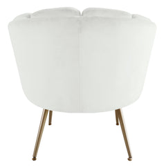 Fauteuil arrondi Brenda Velours Blanc