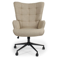 Fauteuil de bureau à dossier haut Beaso tissu taupe clair
