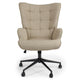 Fauteuil de bureau à dossier haut Beaso tissu taupe clair