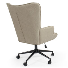 Sillón de oficina de respaldo alto Beaso, tela color gris topo claro