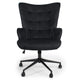 Fauteuil de bureau Beaso en velours noir à haut dossier
