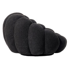 Sillón concha Basha de tela bouclé negra