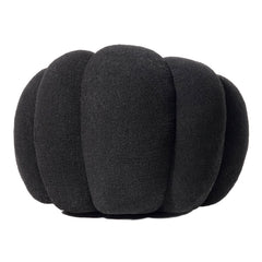 Sillón concha Basha de tela bouclé negra