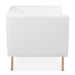 Fauteuil moderne à coutures verticales Sacramento Simili Blanc