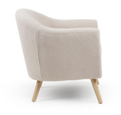 Sillón Aliph escandinavo tejido de bouclé de lana crema