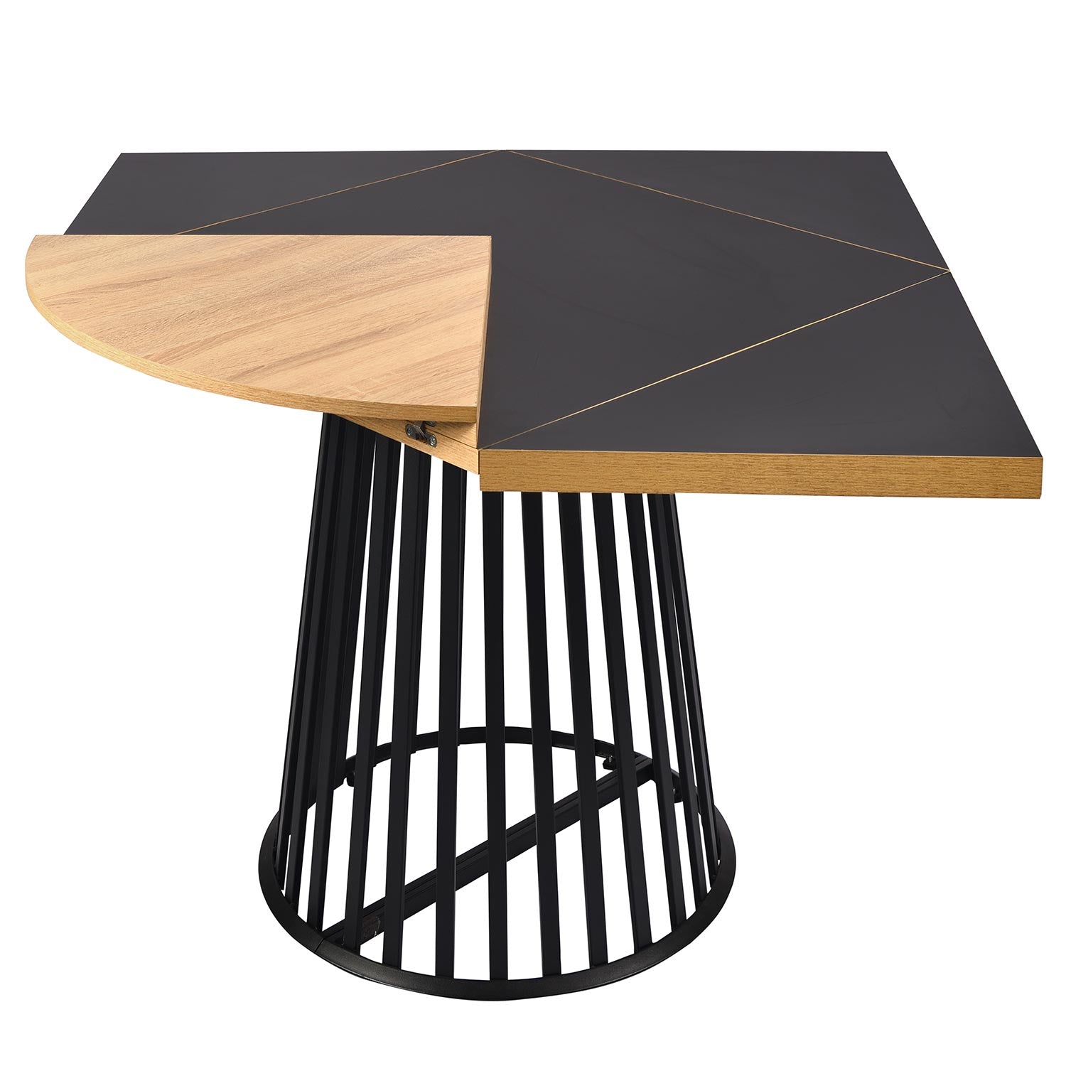 Table modulable ronde ou carrée Flipflap 100cm Chêne clair ou Noir
