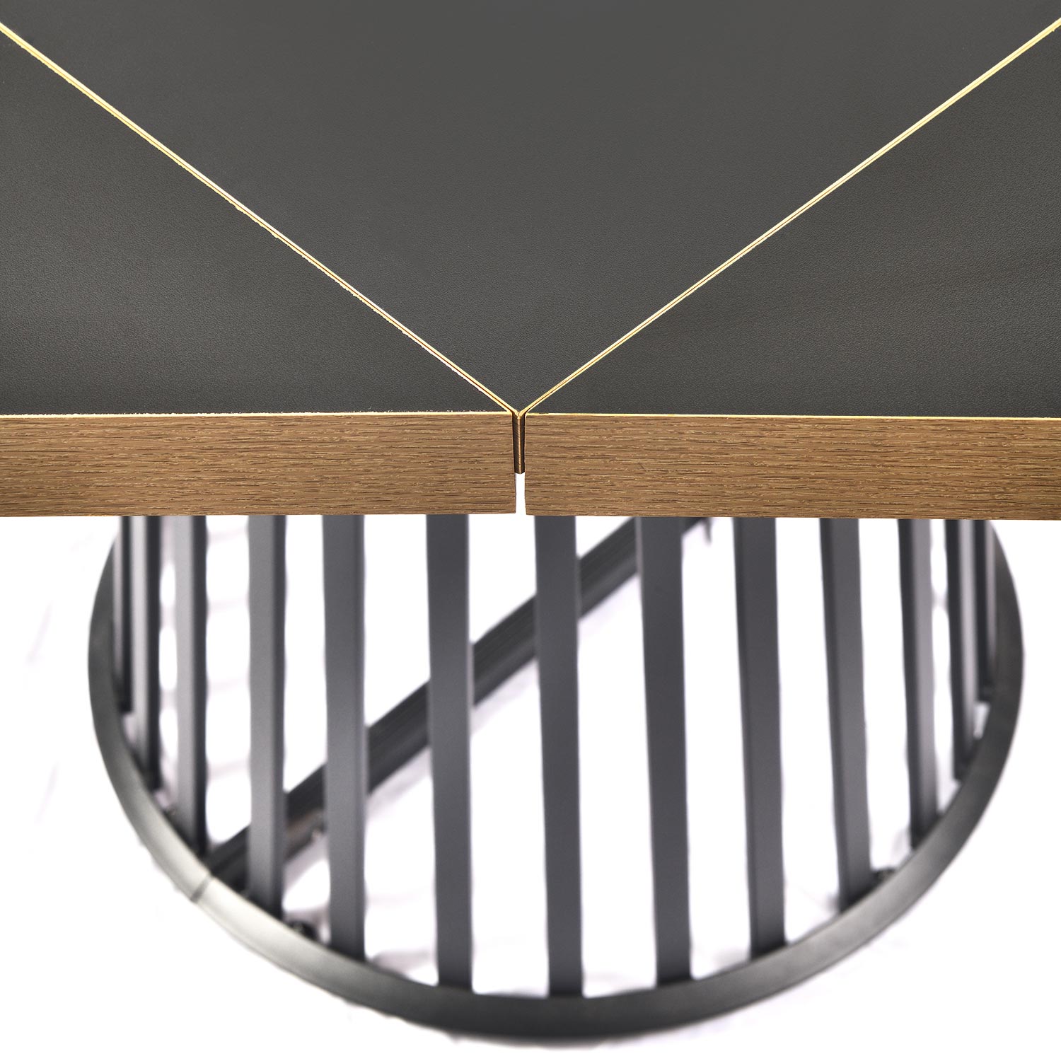Table modulable ronde ou carrée Flipflap 100cm Chêne clair ou Noir