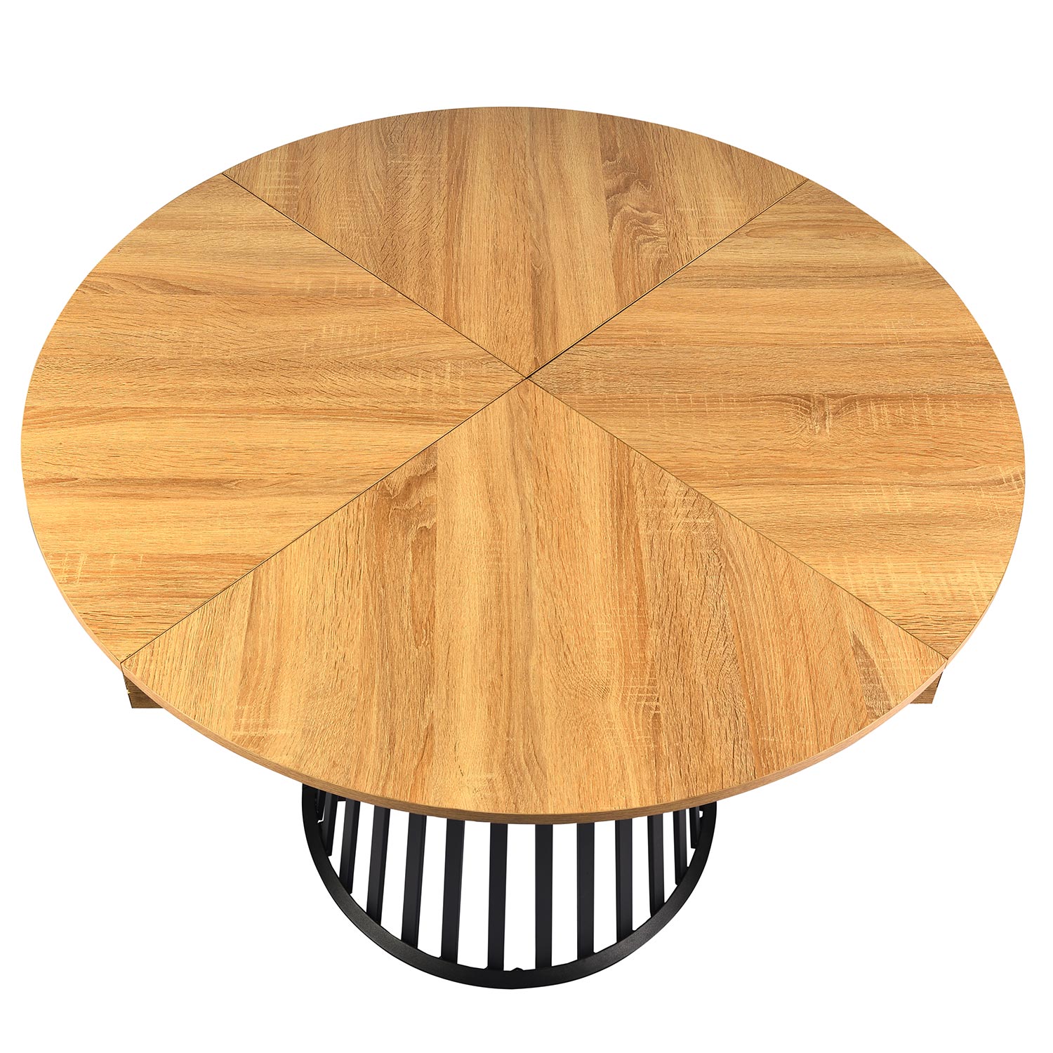 Table modulable ronde ou carrée Flipflap 100cm Chêne clair ou Noir