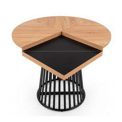 Table modulable ronde ou carrée Flipflap 100cm Chêne clair ou Noir