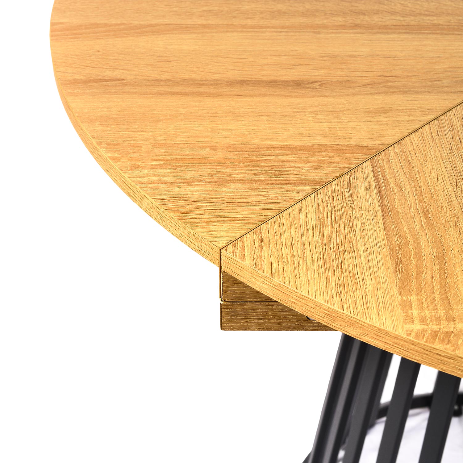 Table modulable ronde ou carrée Flipflap 100cm Chêne clair ou Noir