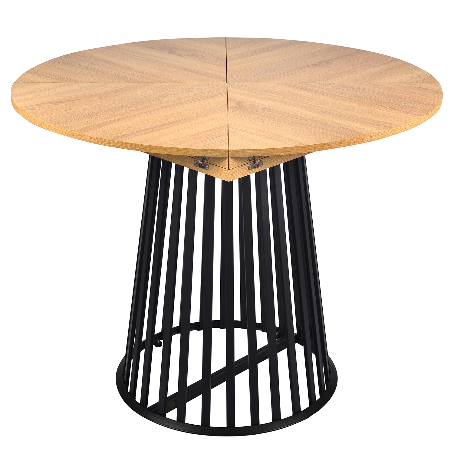 Table modulable ronde ou carrée Flipflap 100cm Chêne clair ou Noir