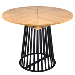 Table modulable ronde ou carrée Flipflap 100cm Chêne clair ou Noir