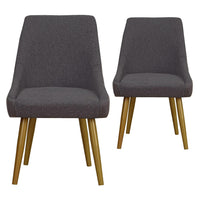 Juego de 2 sillones Fokora de tela gris oscuro