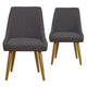 Juego de 2 sillones Fokora de tela gris oscuro
