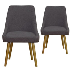 Lot de 2 Fauteuils Fokora Tissu Gris Foncé