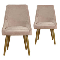 Juego de 2 sillones de terciopelo topo Fokora