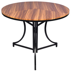 Table ronde pliante gain de place Foldine Ø80cm Métal Noir et Bois noisette