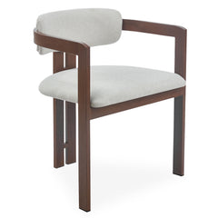 Lot de 2 chaises Cogedla métal effet bois foncé et tissu beige