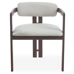 Lot de 2 chaises Cogedla métal effet bois foncé et tissu beige
