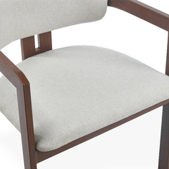 Lot de 2 chaises Cogedla métal effet bois foncé et tissu beige