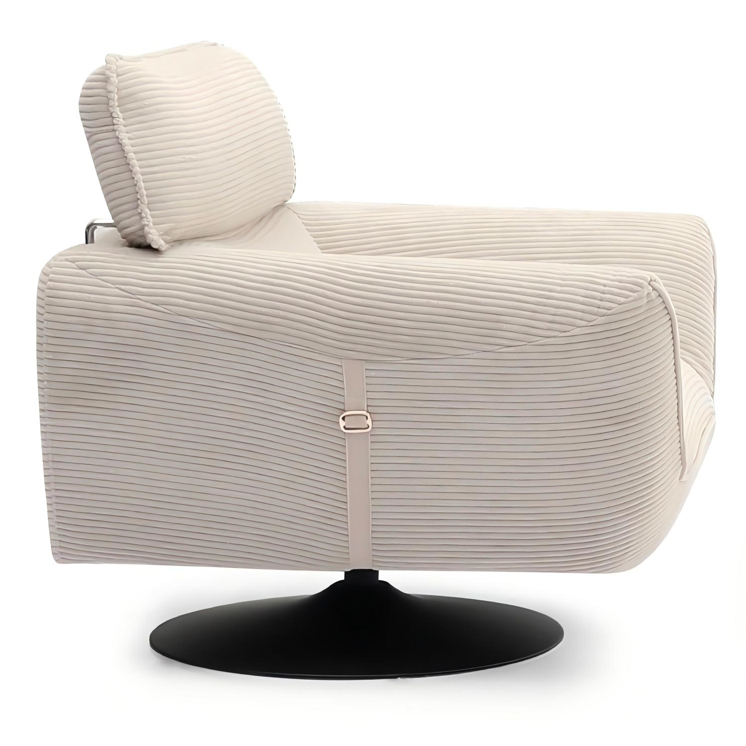 Fauteuil pivotant moderne avec dossier réglable Ghislain Velours côtelé Crème