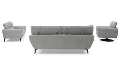 Canapé 2 places moderne avec dossier réglable Ghislain Velours côtelé Gris