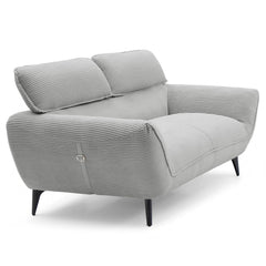Canapé 2 places moderne avec dossier réglable Ghislain Velours côtelé Gris