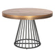 Table extensible ronde en bois noisette avec pieds noirs
