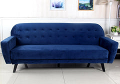 Canapé convertible scandinave Helios velours Bleu