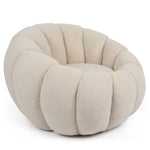 Sillón Bellina diseño concha tejido borreguito crema