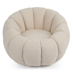 Sillón Bellina diseño concha tejido borreguito crema