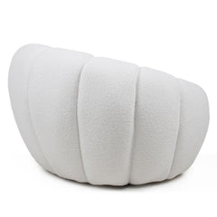 Sillón Bellina diseño concha tejido borreguito crema