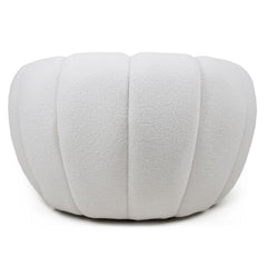 Sillón Bellina diseño concha tejido borreguito crema