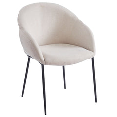 Lot de 8 chaises design enveloppant Ingrid Tissu beige