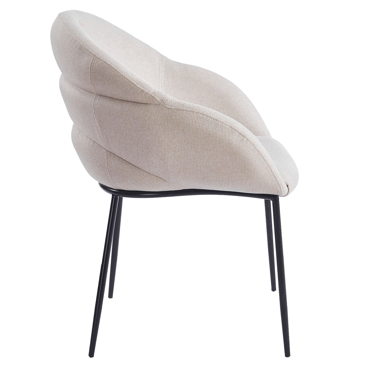 Lot de 2 chaises design enveloppant Ingrid Tissu beige