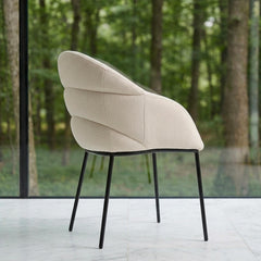 Lot de 2 chaises design enveloppant Ingrid Tissu beige