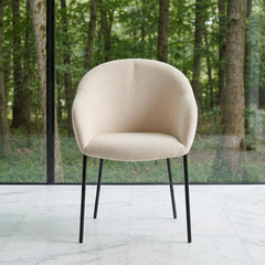 Lot de 2 chaises design enveloppant Ingrid Tissu beige
