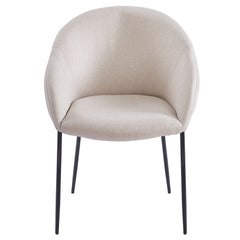 Lot de 8 chaises design enveloppant Ingrid Tissu beige