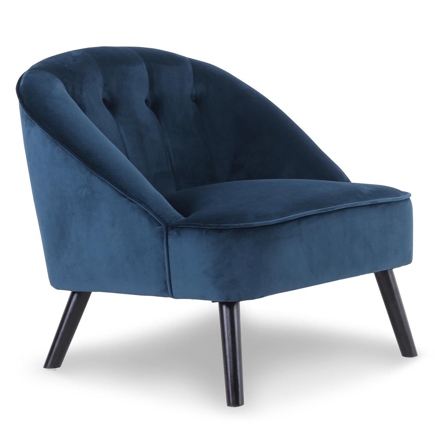 Fauteuil Ioan Velours Bleu en biais