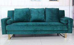 Canapé convertible Moonlight Velours Vert Pied Or