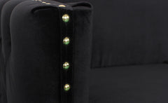 Fauteuil en velours noir Ashile