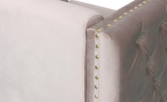 Sillón Ashile terciopelo gris topo