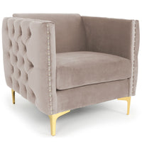Fauteuil Ashile velours taupe