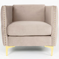 Sillón Ashile terciopelo gris topo