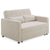 Sofá cama de 2 plazas de tela bouclé color crema