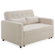 Canapé convertible 2 places tissu bouclette crème