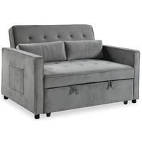 Canapé 2 places convertible en velours gris