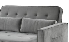 Canapé convertible 2 places Komaria Velours Gris